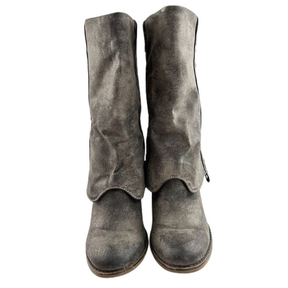 MIA Jeri midcalf womens Boots size 6.5 gray faux leather spat western - Picture 3 of 14
